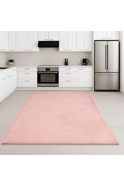 Bonny Home Relax Pembe Mutfak Halısı Kaymaz Tabanlı Makinede Yıkanabilir Yumu...