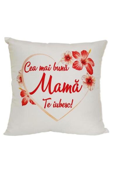 OEM Personalized Pillow with the message ''Best Mom, I Love You'' 40x40 cm
