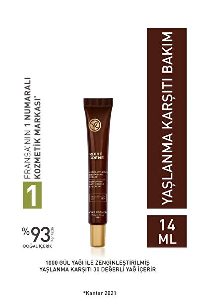 Yves Rocher Göz Kremi 14ml – Aydınlık, Besleyici ve Yaşlanma Karşıtı