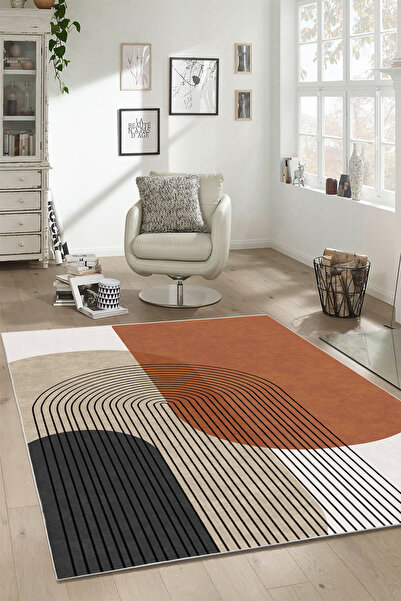 Aslan Home Dekoratif Özel Tasarım Yıkanabilir,İnce, Kaymaz Tabanlı, Modern Sa...