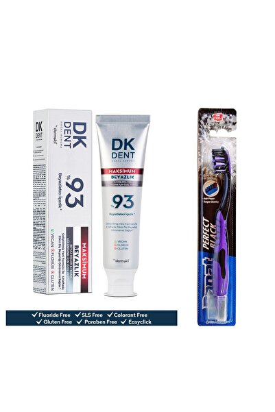 Dermokil Dk Dent %93 Max Beyazlık Diş Macunu 75 Ml+Perfect Black Diş Fırçası