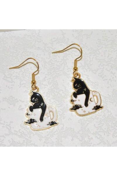 SYGGY Earrings SYGGY®, cat in a cup design, 4.5cm