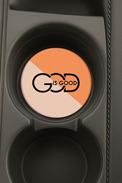 Cekuonline حامل أكواب دائري بيضاوي الشكل مطبوع للسيارة بتصميم الله هو خير