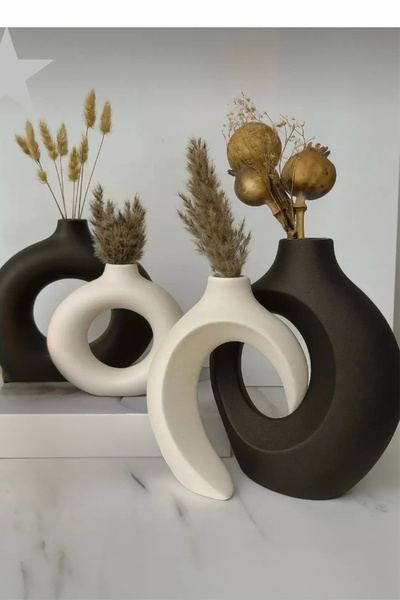 Minima Art Studio Nordic Style Bohemian Set of 4 Vase Pinterest Pampas Vase Decorative Living Room Accessory Table Ornament