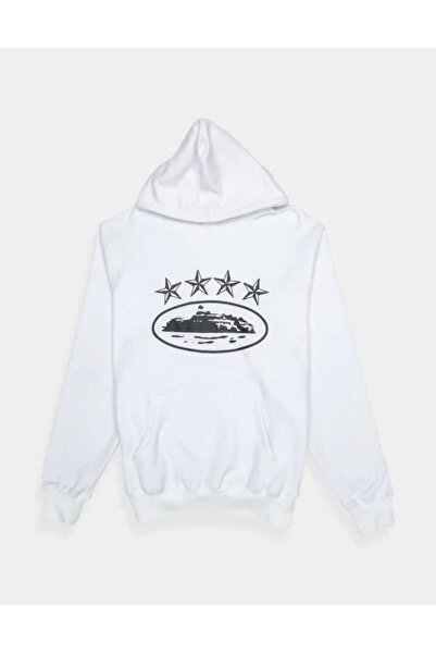 Kalic Studio Unisex Crt Printed Oversized Sweatshirt White