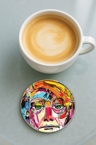 Cekuonline قاعدة كوب دائرية من البليكسي بتصميم عصري مطبوع بنمط فريد