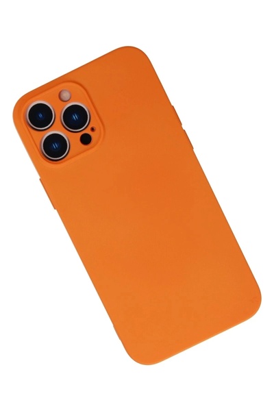 The LOG INVEST iPhone 13 Pro Case Nano Velvet Silicone - Orange