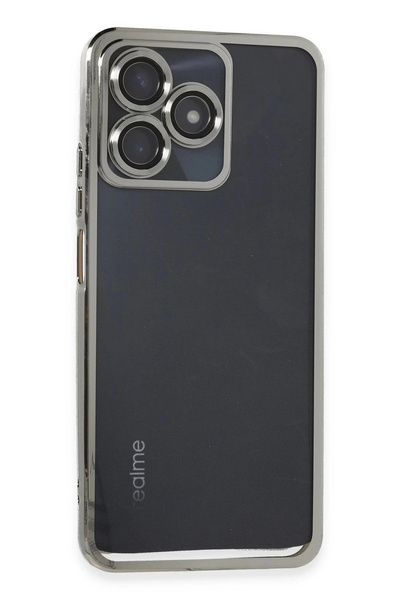 The LOG INVEST Realme C53 Case Silicone with Lens - Silver