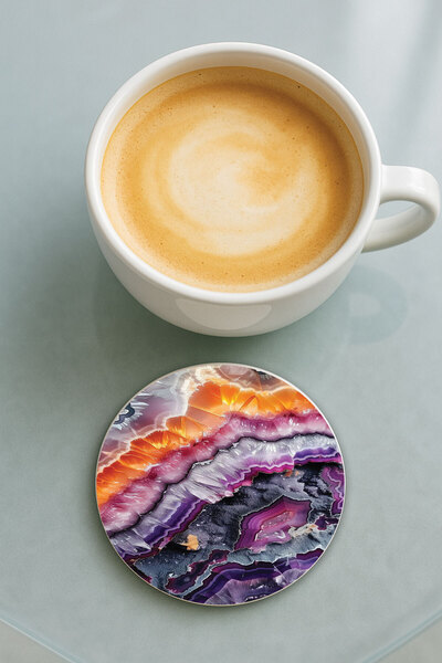 Cekuonline قاعدة كوب دائرية من البليكسي جلاس مع نمط مطبوع وكنز مخفي فردي