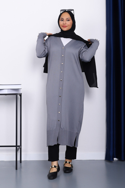İmajButik Smoked Cold Yarn Knitwear Cardigan