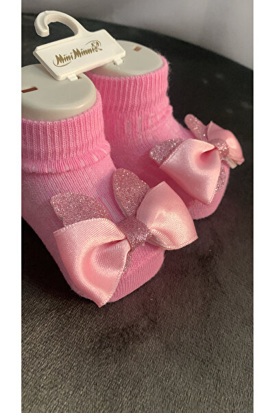 minimixbaby جوارب أطفال مزخرفة بتفاصيل شريطية