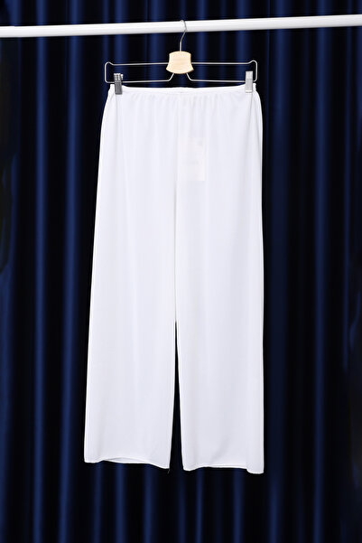 İmajButik White Elastic Waist Pants Lining