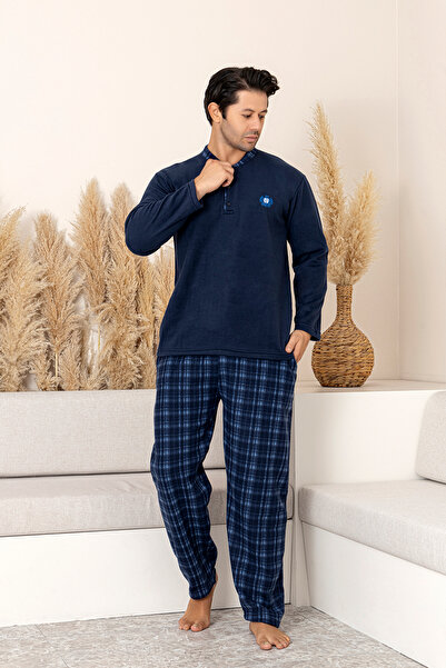 lacelove Nisanca winter warm men's fleece pajama set