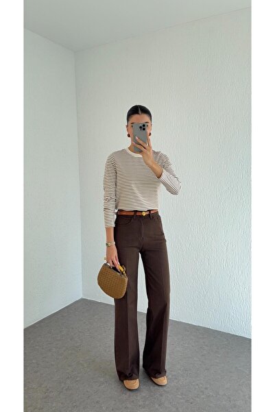 HAZELANNA Brown Lycra Jeans