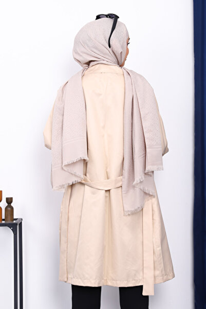 İmajButik Bej Kruvaze Yaka Trençkot
