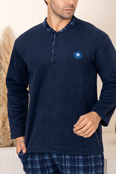 lacelove Nisanca winter warm men's fleece pajama set