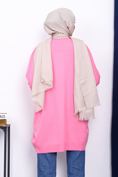 İmajButik Pembe Bisiklet Yaka Merserize Tunik