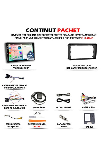 MaxTech Navigatie Ford Focus Mk2 (2005-2008) / Transit (2009-2016) dedicata, 6 GB Ram 128 GB Rom OctaCore