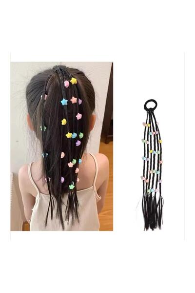 EMKSHOP Accesoriu împletit cu coadă de cal din păr artificial Starry Braid