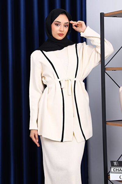 İmajButik Stone Knitwear Cardigan Double Dress Combination