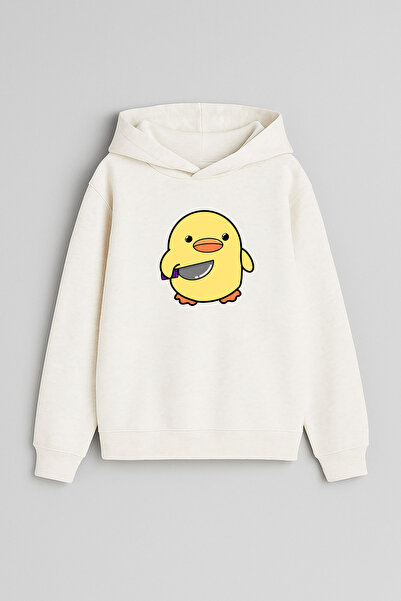 MODA Малка качулка с принт на пиле за момчета и момичета