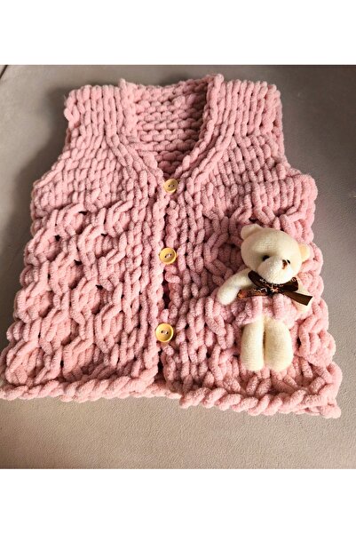 OEM El Yapımı Ayıcıklı Kız Çocuk Yeleği