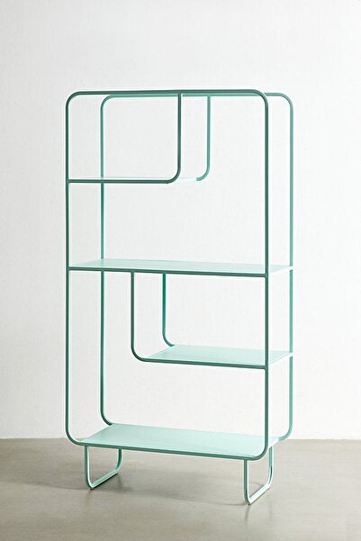 SCY Marenor Dekoratif 4 Raflı Kitaplık Çok Amaçlı Raf (Kırmızı-Sarı-Mavi-Pemb...