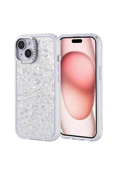 halkhouse iPhone 13 Kılıf Taşlı Tasarımlı Yüksek Koruma Şık Sert Silikon Kapi...