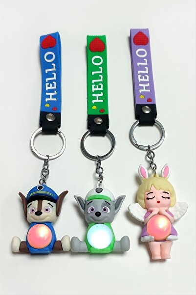 CT STONES سلسلة مفاتيح من السيليكون المضيء على شكل كلب من AhEs Shopping