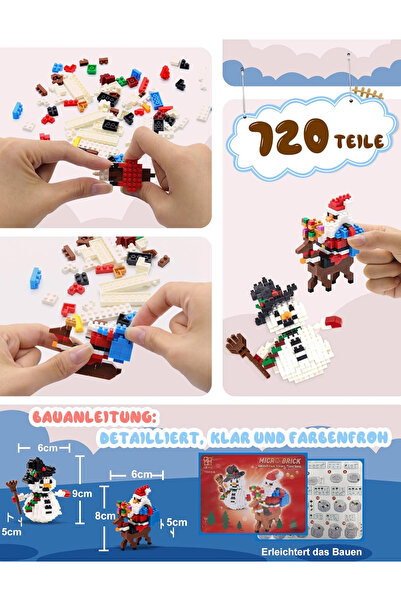 OEM Snowman and Santa Claus construction set 720 pieces