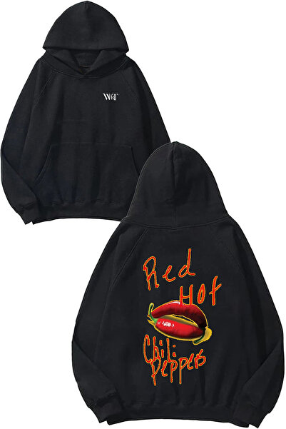 THEWERT Red Hot Chili Peppers 4 Design Back Printed Black Hooded Sweatshirt