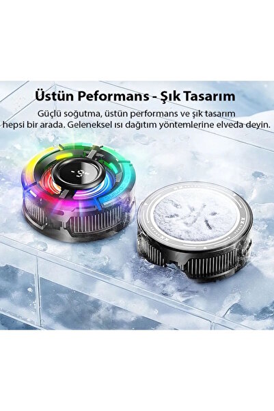 m.tk moveteck CX15 iOS Android Soğutucu 15W Manyetik + Arka Klips 2'si 1 Arada Yarı İletken Soğutma Fanı Radyatör