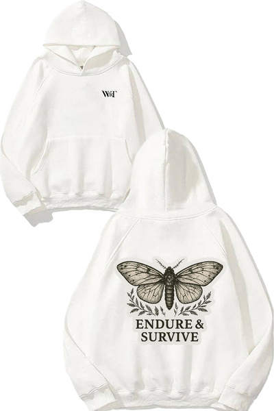 THEWERT The Last of Us 2 Design Back Printed White Hooded Sweatshirt