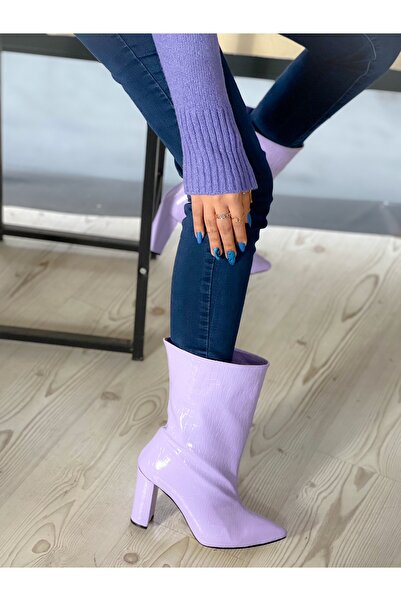 BERFONA PARIS LILA QUILTED RUGAN HEELED SHORT BOOTS BOTTİE