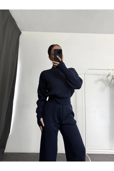 nona butik Monica Knitwear Set - Navy Blue