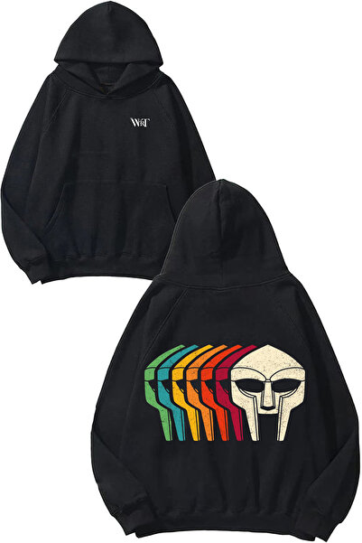 THEWERT Mf Doom 2 Design Back Printed Black Hooded Sweatshirt