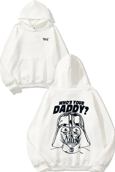 THEWERT Star Wars Darth Vader 1 Design Back Printed White Hooded Sweatshirt