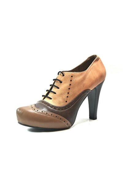 Onlo Ayakkabı E.201 Genuine Leather Hidden Platform High Heel Women's Shoes