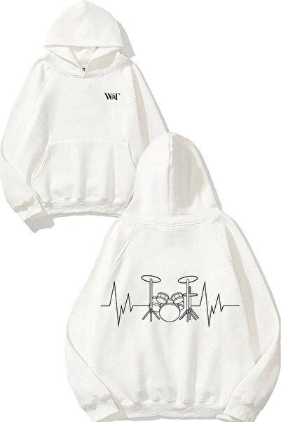 THEWERT Батерия Барабанна музика 1 Дизайн На гърба отпечатана бяла суитшърт с...