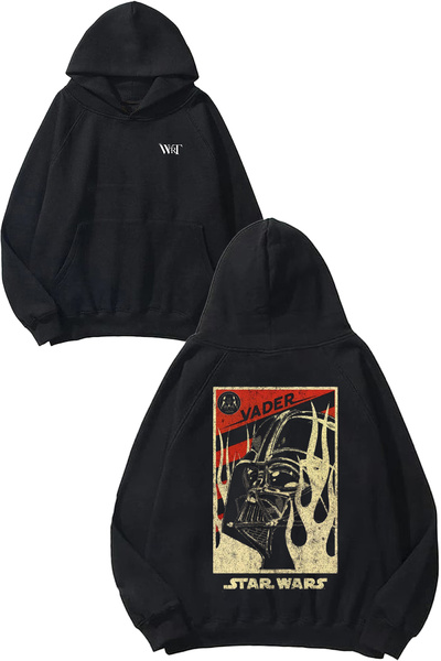 THEWERT Star Wars Darth Vader 5 Design Back Printed Black Hooded Sweatshirt