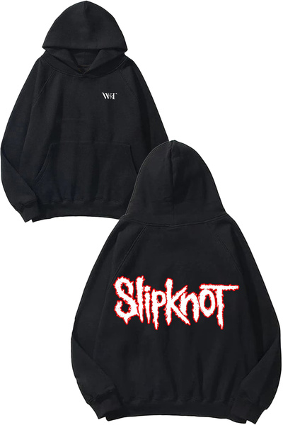 THEWERT Slipknot Rock Music 4 Design Back Printed Black Hooded Sweatshirt