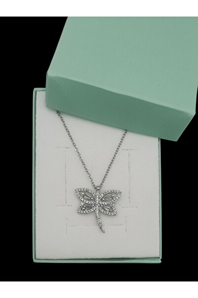 Bijuty Dragonfly Necklace with Steel Chain - Silver Color
