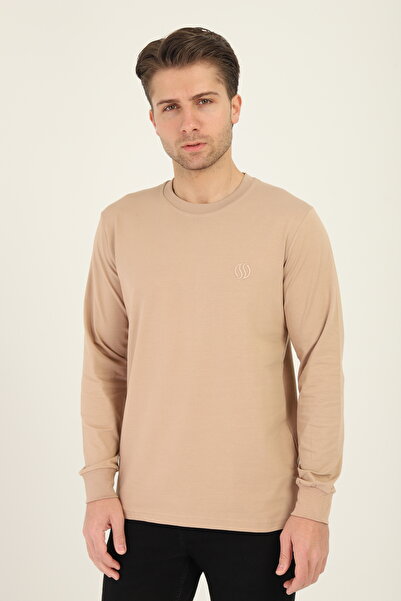 Mavi Soles Standart Fit Normal Kesim Bisiklet Yaka Pamuklu İnce Sweatshirt