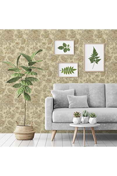 Adawall Çiçek Açan Güller ve Çiçek Desenli Duvar Kağıdı, Gri, Açık - Ephes 58...