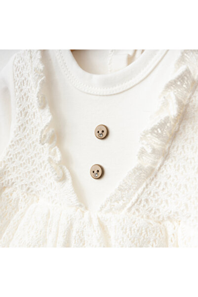 Miniday Baby Kız Bebek Mevlütlük Elbise Bandanalı Dantelli