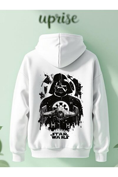 Vordevia Hanorac Star Wars cu imprimeu din bumbac cu supradimensionat fire O