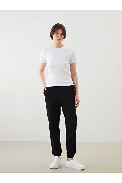 LC Waikiki LCWAIKIKI Classic Siyah Beli Lastikli Kadın Jogger Eşofman Altı