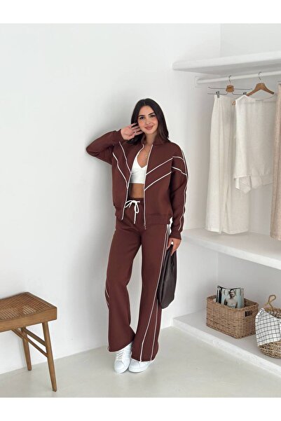 By Kuzey Aras Three Thread Zippered Tracksuit Set