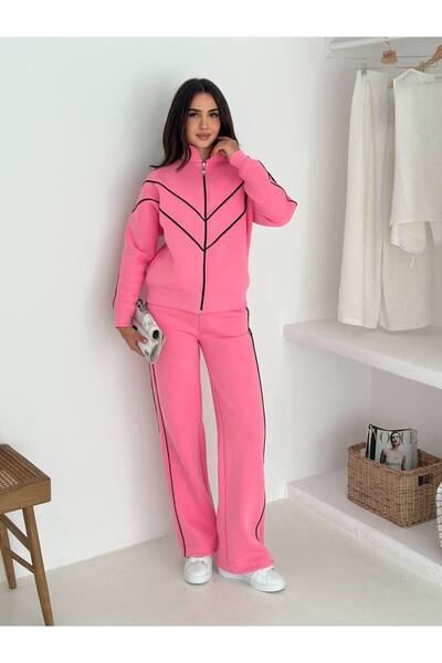 By Kuzey Aras Three Thread Zippered Tracksuit Set