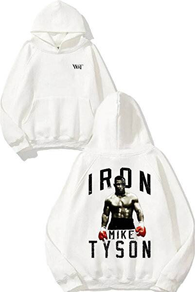THEWERT Mike Tyson 2 Design Back Printed White Hooded Sweatshirt